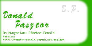 donald pasztor business card